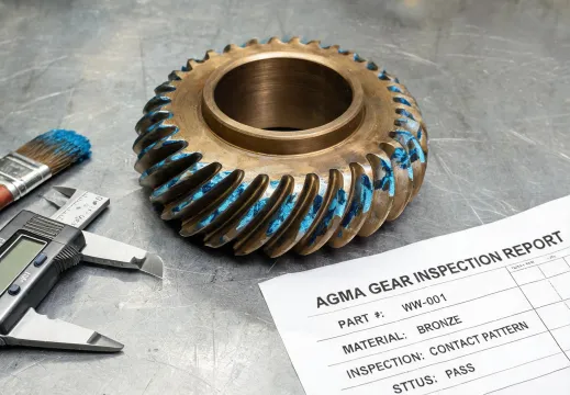 Bronze worm wheel contact pattern
